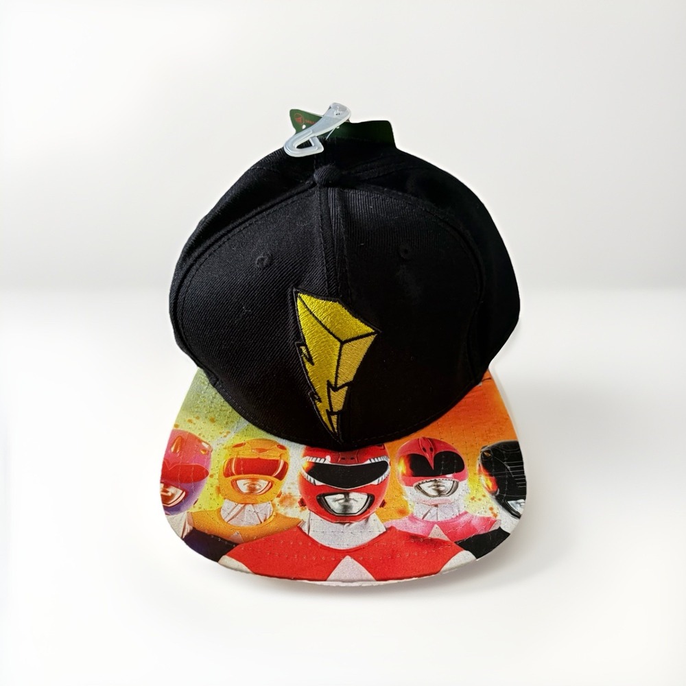 Mighty Morphin Power Rangers Team Photo Image Flatbill Snapback Hat Cap